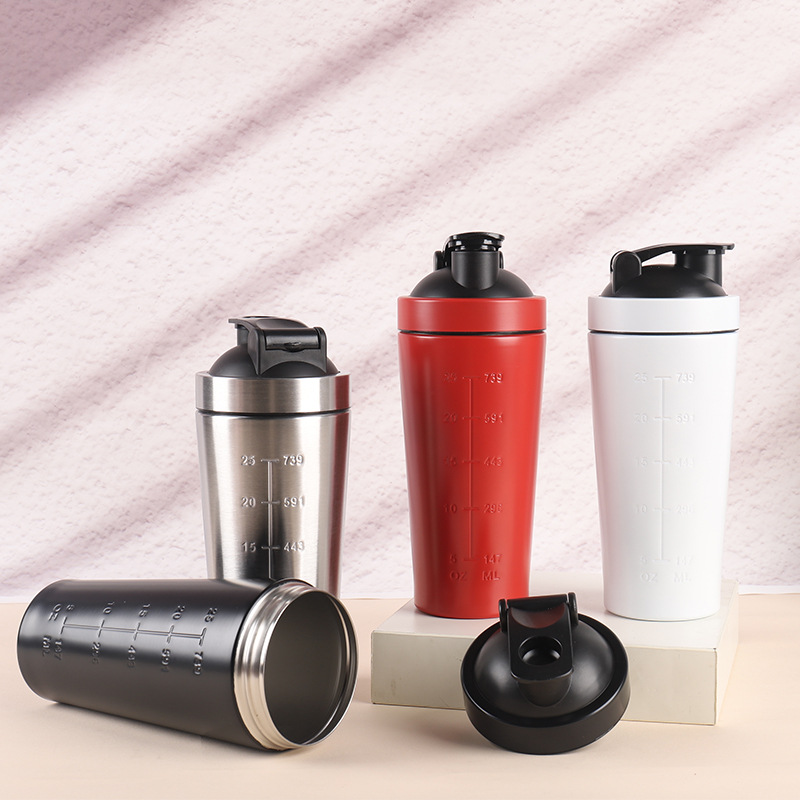 Protein Shaker Bottle - 500ML/750ML Stainless Steel Protein Powder Shaker