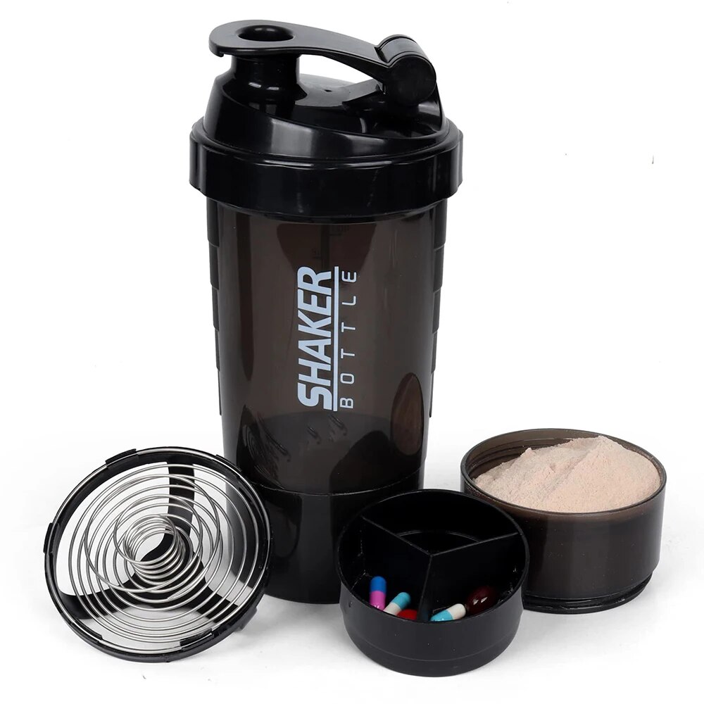 Protein Shaker Bottle - 3 Layers Shaker Protein Bottle Powder