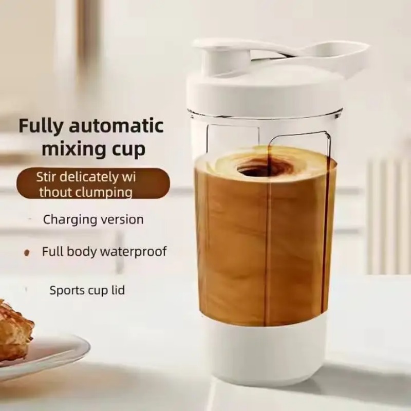Protein Shaker Bottle - Electric Self Stirring Mug with Scale