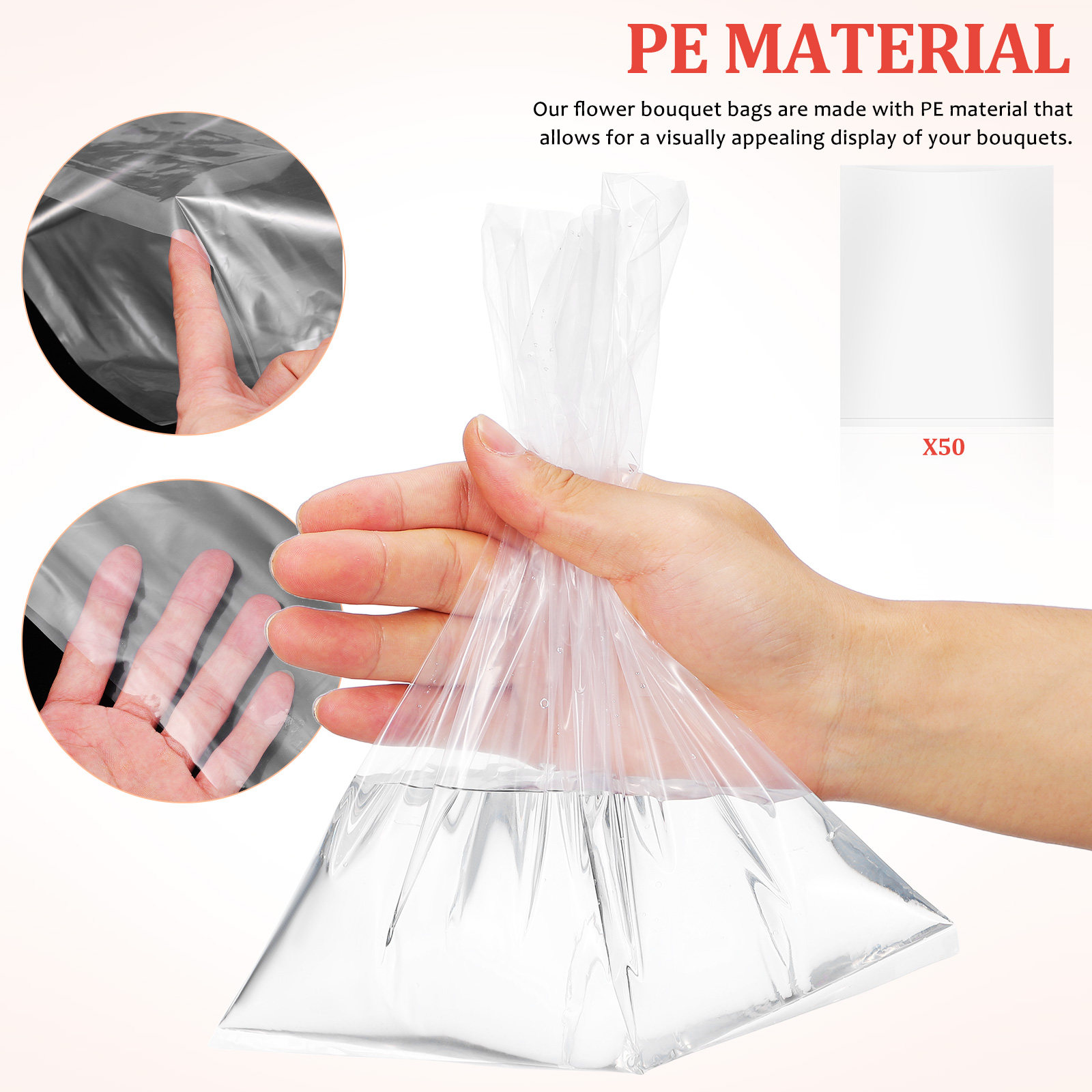 50pcs Flower Bags Plastic Fres - Nutrition & Fitness Station 评论和价格