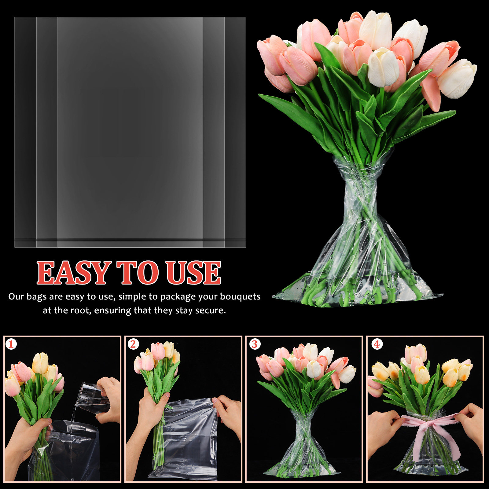 50pcs Flower Bags Plastic Fres - Nutrition & Fitness Station 评论和价格