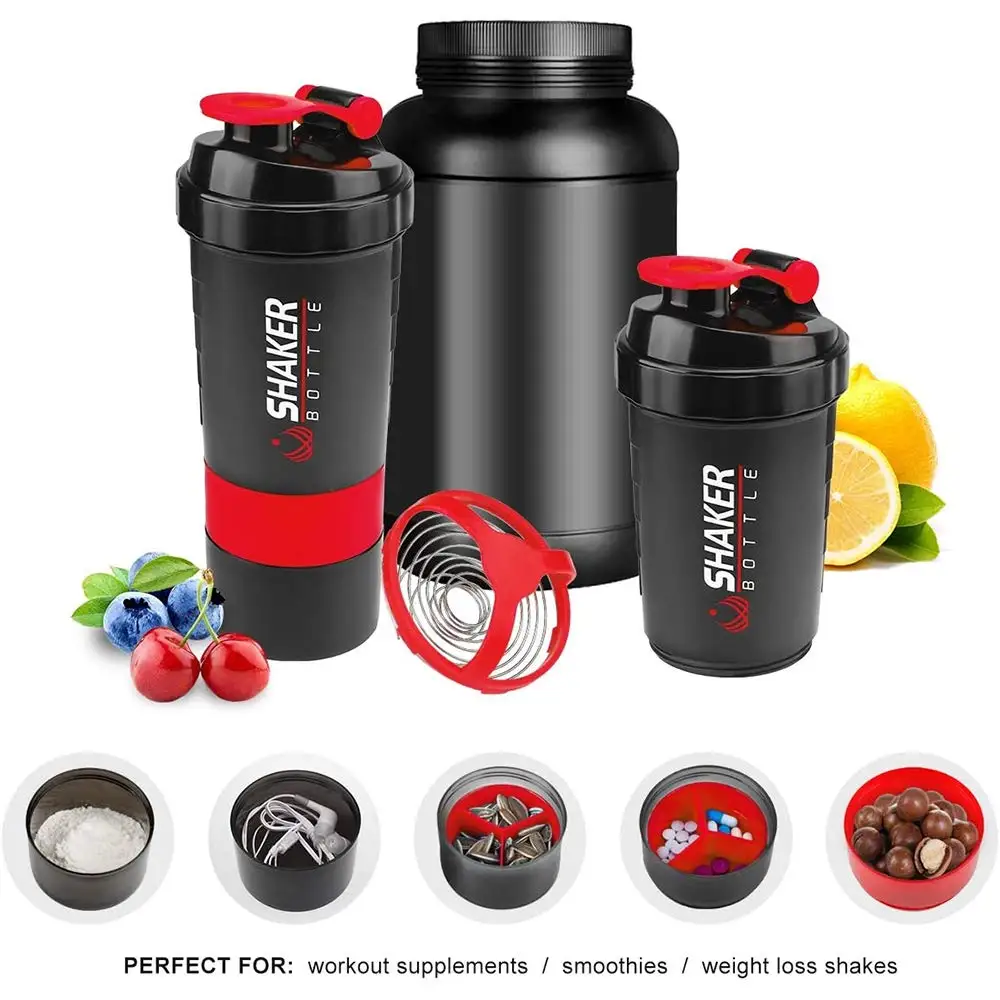 500ml Layered Protein Bottle P - Protein Shaker Bottle 评论和价格