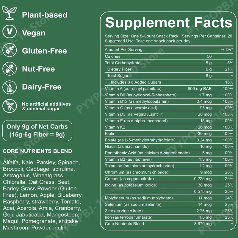 Greens Gummies Organic Chlorel - Multivitamin Gummy Adult 评论和价格