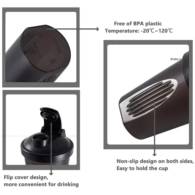 400ml Portable Plastic Drink C - Protein Shaker Bottle 评论和价格
