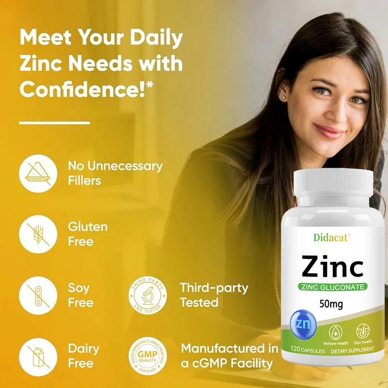 Zinc 50 Mg - with Zinc Glucona - Zinc Supplement 50Mg 评论和价格